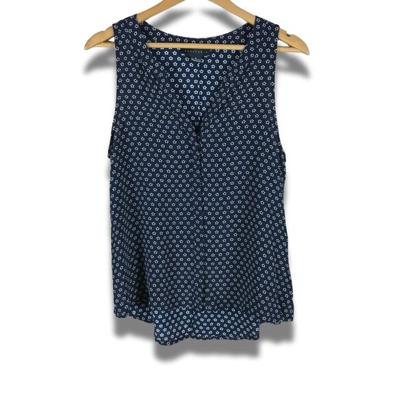 SANCTUARY Navy Daisy Dot Sleeveless Top MEDIUM - Picture 1 of 7